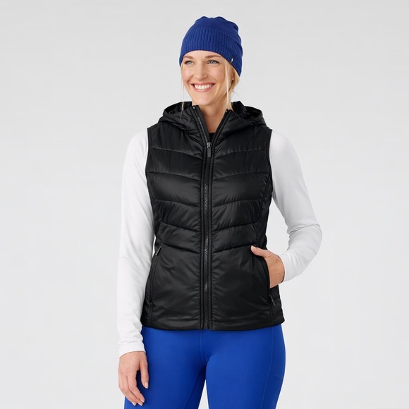 Smartwool Smartloft Hoodie Vest Size Medium Black Hooded Insulated Merino Wool